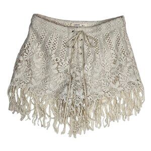 Lunik Crochet Lace Fringe Shorts Size S